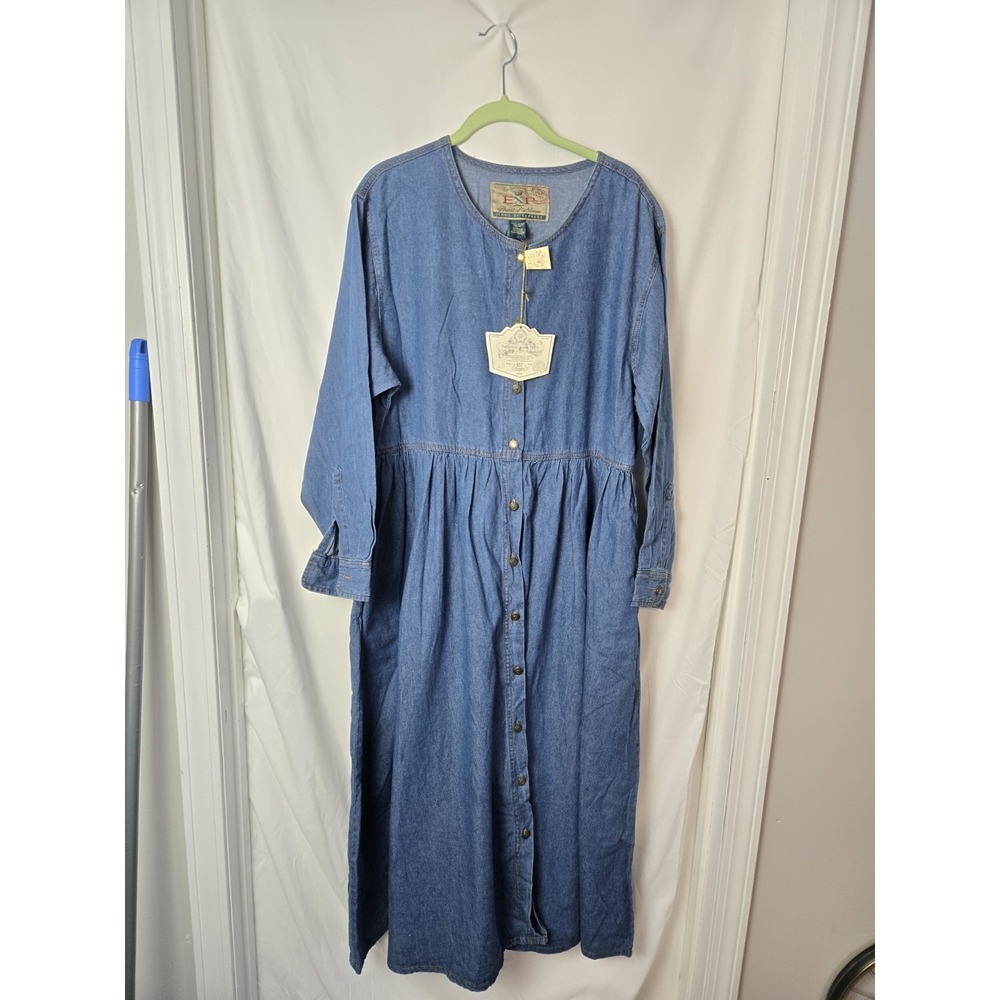 Vintage Express Spirit of Nimes jean shirt dress‎ NWT size Large